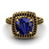 Round Sapphire Double Halo Engagement Ring - Kayleigh No. 43