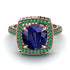 Round Sapphire Double Halo Engagement Ring - Kayleigh No. 29