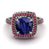 Round Sapphire Double Halo Engagement Ring - Kayleigh No. 60 image 3