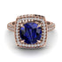 Round Sapphire Double Halo Engagement Ring - Kayleigh No. 14 image 3