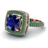 Round Sapphire Double Halo Engagement Ring - Kayleigh No. 29 image 1
