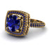 Round Sapphire Double Halo Engagement Ring - Kayleigh No. 73