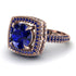 Round Sapphire Double Halo Engagement Ring - Kayleigh No. 74