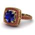 Round Sapphire Double Halo Engagement Ring - Kayleigh No. 58 image 1