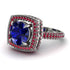Round Sapphire Double Halo Engagement Ring - Kayleigh No. 60 image 1