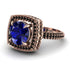 Round Sapphire Double Halo Engagement Ring - Kayleigh No. 44