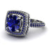 Round Sapphire Double Halo Engagement Ring - Kayleigh No. 75