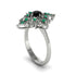 Emerald Royal Filigree Cluster Engagement Ring - Zinnia No. 24
