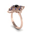 Sapphire Royal Filigree Cluster Engagement Ring - Zinnia No. 68