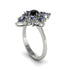 Sapphire Royal Filigree Cluster Engagement Ring - Zinnia No. 69