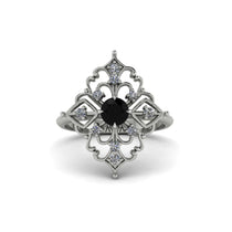 Diamond Royal Filigree Cluster Engagement Ring - Zinnia No. 9 image 1