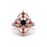 Ruby Royal Filigree Cluster Engagement Ring - Zinnia No. 53