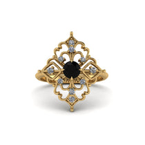 Diamond Royal Filigree Cluster Engagement Ring - Zinnia No. 7 image 1
