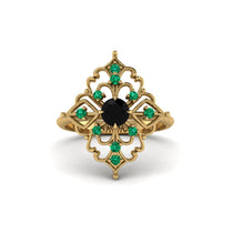 Emerald Royal Filigree Cluster Engagement Ring - Zinnia No. 22 image 1