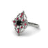 Ruby Royal Filigree Cluster Engagement Ring - Zinnia No. 54