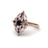 Sapphire Royal Filigree Cluster Engagement Ring - Zinnia No. 68