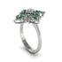 Emerald Royal Filigree Cluster Engagement Ring - Zinnia No. 18