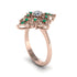 Emerald Royal Filigree Cluster Engagement Ring - Zinnia No. 17