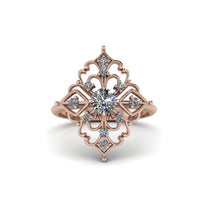 Diamond Royal Filigree Cluster Engagement Ring - Zinnia No. 2 image 1
