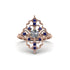 Sapphire Royal Filigree Cluster Engagement Ring - Zinnia No. 62 image 1