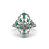 Emerald Royal Filigree Cluster Engagement Ring - Zinnia No. 18