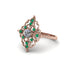 Emerald Royal Filigree Cluster Engagement Ring - Zinnia No. 17