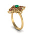 Ruby Royal Filigree Cluster Engagement Ring - Zinnia No. 49
