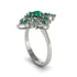 Emerald Royal Filigree Cluster Engagement Ring - Zinnia No. 21 image 2