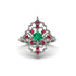 Ruby Royal Filigree Cluster Engagement Ring - Zinnia No. 51