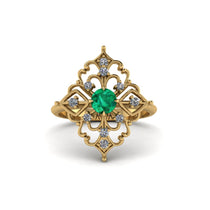 Diamond Royal Filigree Cluster Engagement Ring - Zinnia No. 4 image 1