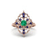 Sapphire Royal Filigree Cluster Engagement Ring - Zinnia No. 65