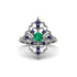 Sapphire Royal Filigree Cluster Engagement Ring - Zinnia No. 66