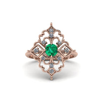 Diamond Royal Filigree Cluster Engagement Ring - Zinnia No. 5 image 1