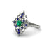 Sapphire Royal Filigree Cluster Engagement Ring - Zinnia No. 66