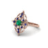 Sapphire Royal Filigree Cluster Engagement Ring - Zinnia No. 65 image 3