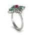 Emerald Royal Filigree Cluster Engagement Ring - Zinnia No. 27