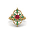Emerald Royal Filigree Cluster Engagement Ring - Zinnia No. 25 image 1