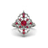 Ruby Royal Filigree Cluster Engagement Ring - Zinnia No. 57 image 1
