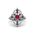Sapphire Royal Filigree Cluster Engagement Ring - Zinnia No. 72 image 1