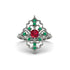 Emerald Royal Filigree Cluster Engagement Ring - Zinnia No. 27 image 1