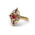 Sapphire Royal Filigree Cluster Engagement Ring - Zinnia No. 70 image 3