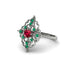 Emerald Royal Filigree Cluster Engagement Ring - Zinnia No. 27