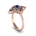 Sapphire Royal Filigree Cluster Engagement Ring - Zinnia No. 74 image 2