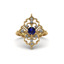 Diamond Royal Filigree Cluster Engagement Ring - Zinnia No. 13 image 1