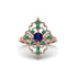 Emerald Royal Filigree Cluster Engagement Ring - Zinnia No. 29 image 1