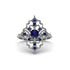 Sapphire Royal Filigree Cluster Engagement Ring - Zinnia No. 75