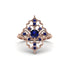 Sapphire Royal Filigree Cluster Engagement Ring - Zinnia No. 74 image 1