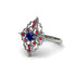 Ruby Royal Filigree Cluster Engagement Ring - Zinnia No. 60