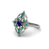 Emerald Royal Filigree Cluster Engagement Ring - Zinnia No. 30