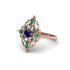 Emerald Royal Filigree Cluster Engagement Ring - Zinnia No. 29